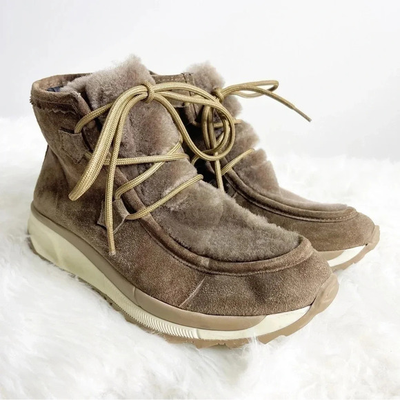 GAIMO Marcel Fur Caribou MARCEL Suede Ankle Boots Moccasin Size 37 6.5 7 - Picture 2 of 11